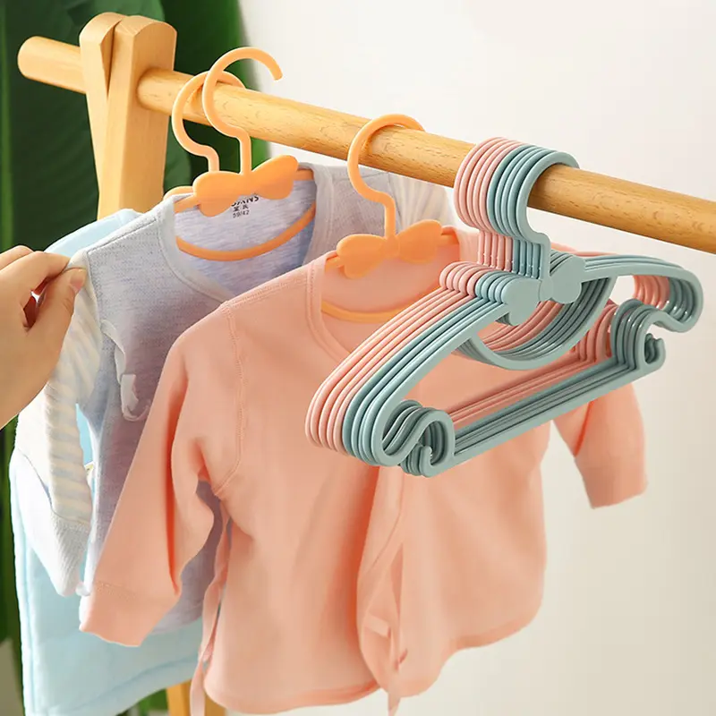 Kid Baby Children Hangers Bow Multifunction Single Clothing Organizer Environmental Protection Plastic for Clothes with Cute