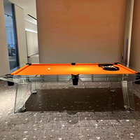 Table de billard en verre trempé cristallin de qualité supérieure, 7, 8 ou 9 pieds, en acier inoxydable, pour club privé de luxe ou domicile