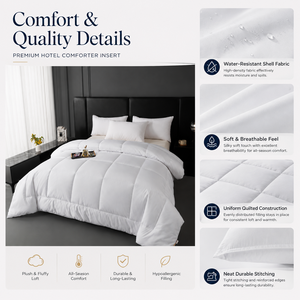Ensemble de housse de couette King Size pour hôtel, imperméable et moelleuse, disponible pour l'été, toutes saisons et l'hiver - Product Image 2