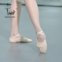 Vente en gros de chaussures de danse à enfiler chaussures de danse à enfiler en toile souple chaussures plates de ballet pour femmes adultes