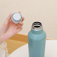 Botol Termos Segi Enam Baja Tahan Karat 500ml Portabel untuk Wanita, Botol Minum Olahraga Baja Tahan Karat 304