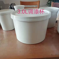 Gobelet mélangeur jetable résistant aux produits chimiques 0,5-5L avec couvercle, échelle graduée et poignée, pour pulvérisation de peinture automobile et marine, gris