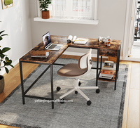 Bureau d'ordinateur en forme de L Bureau d'angle en bois de style industriel Bureau d'étude Table PC Escritorio de oficina
