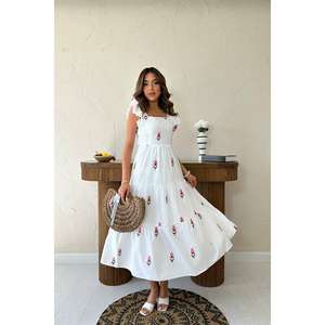 Vestido largo de lujo sin mangas con volantes en fucsia, talla XL, con forro, talla única, al por mayor - Product Image 3