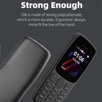 Teléfono Móvil Original Desbloqueado 106 (2018) Doble SIM GSM 900/1800, Red 2G, Teléfono con Teclado Pequeño, Doble Tarjeta SIM, 1.77 Pulgadas