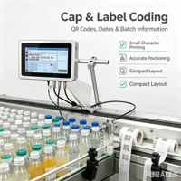 Imprimante à jet d'encre thermique pour numéros de lot et codes GS1, codeur de date avec port de communication Ethernet TCP/IP RS232