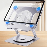 Support de refroidissement pour ordinateur portable réglable en hauteur, pivotant à 360°, en acier au carbone, portable, pour bureau