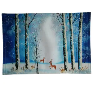 Nice scenery kids deer design placemat for gift christmas promotional hot selling table place mat