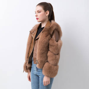 QIUCHEN QC20066 manteau de fourrure véritable femmes manteaux d'hiver veste de fourrure de renard véritable vestes en cuir véritable peau de mouton vêtements de fourrure de luxe - Product Image 2