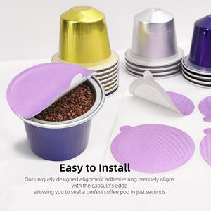 100 PCS/PACK Couvercles d'étanchéité colorés de 51 mm pour dosettes d'<span class=keywords><strong>espresso</strong></span>, films en aluminium compatibles avec les filtres <span class=keywords><strong>Nespresso</strong></span> - Product Image 6
