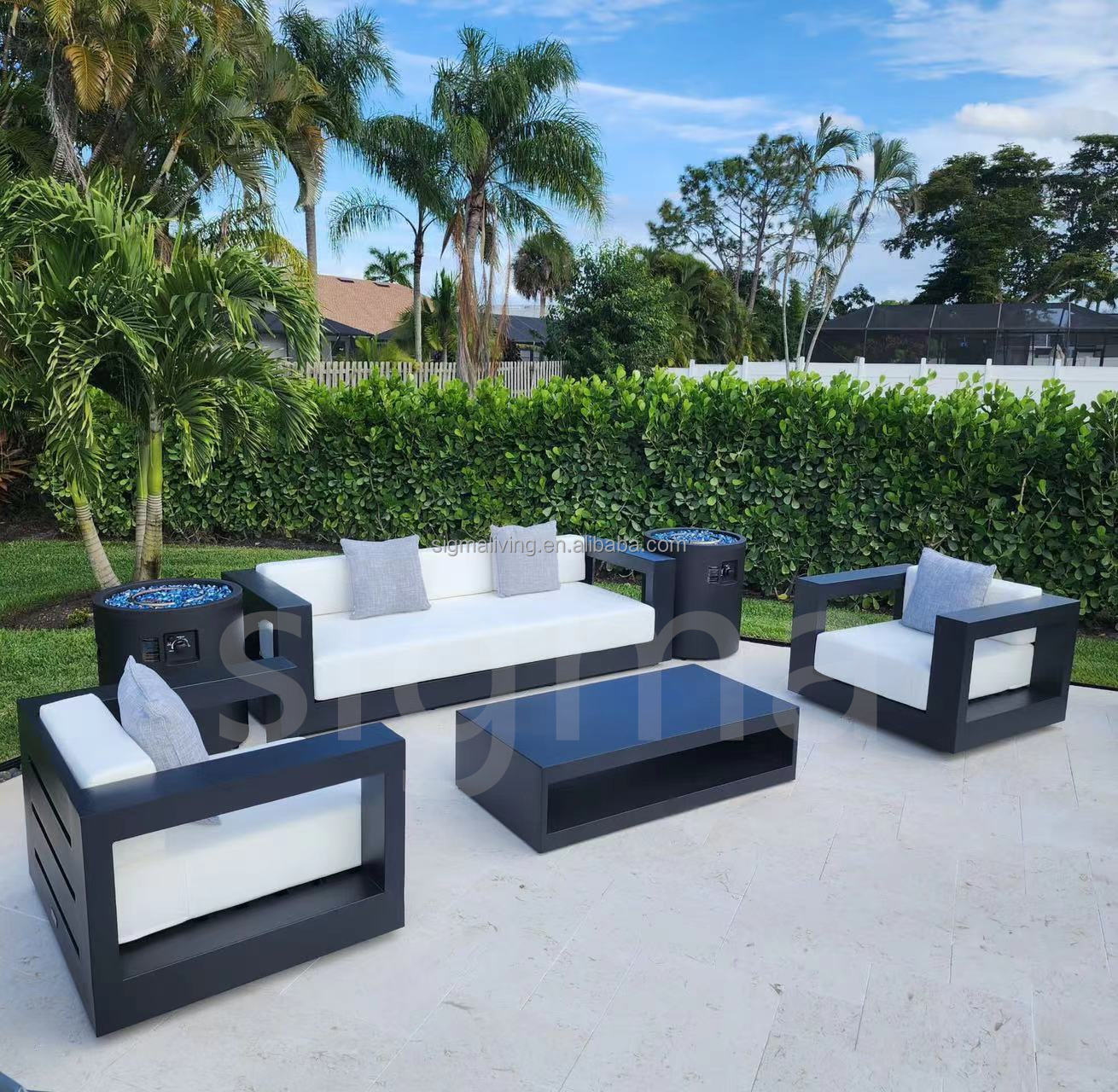 Factory New Design Patio Outdoor Furniture Sofa Set Metal Aluminum Outdoor Garden Sofa