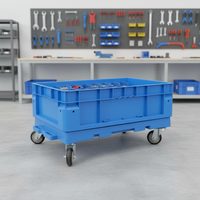 Grands conteneurs de stockage 150 litres, bac en plastique solide robuste avec couvercle intégré, bac empilable recyclable pour la logistique