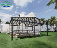 Pergola rétractable en PVC pour zone de bain à remous, auvent rétractable résistant au soleil et à la pluie pour espace extérieur de spa