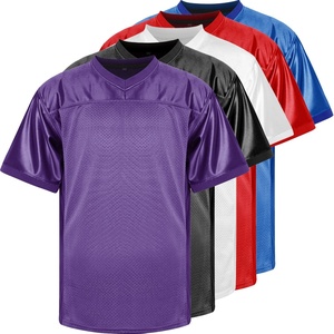 Plain Dyed Custom Unisex Football Jersey & Sports T-<b>Shirt</b> Short Sleeve Quick Dry Hip Hop Party V-neck - Product Image 6