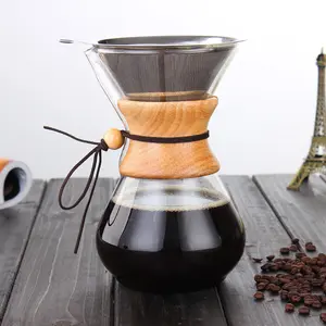 Trung Quốc Nhà Máy Lớn Tốt Ấm James Hoffmann Pour-Over Glass Coffeemaker Hộp Cà Phê Vuông Lọc Chemex Với Giá Dưới Cùng