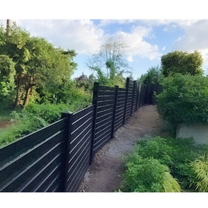 Tùy chỉnh ngoài trời sơn tĩnh điện màu đen nhôm vườn hàng rào tấm riêng tư slat hàng rào Hợp kim nhôm cerca thiên nhiên áp lực - Product Image 3