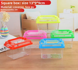 Fournitures pour animaux de compagnie Boîte de transport portable pour animaux de compagnie Aquarium en plastique Design rectangulaire moderne Tortue Petit aquarium de voyage - Product Image 4