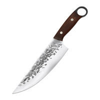 Couteau à découper forgé artisanal en acier inoxydable JYTD10195, couteau de boucher, petit couteau de cuisine domestique, couteau à motif martelé