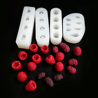 Moldes de Silicona para Fondant de Azúcar con Forma de Frutas 3D, 4 Tipos, Mini, Lindos, Hechos a Mano, para Decoración de Pasteles y Repostería