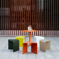 Ensembles de tables et chaises de jardin en métal, style moderne, portables, adaptés aux cafés, salons de thé, jardins, cours, plages