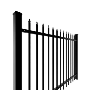 Valla de acero de metal negro para exteriores, fácil de montar, valla de hierro forjado de 6x8 pies, valla de acero a la venta - Product Image 3