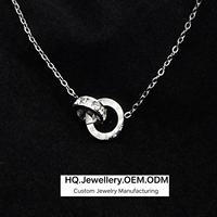 Collar de Eslabones Entrelazados para Hombre, Chapado en Acero Inoxidable Resistente al Deslustre, con Cierre con Acentos de Circonita Cúbica 5A, Lujo Discreto, Hipoalergénico