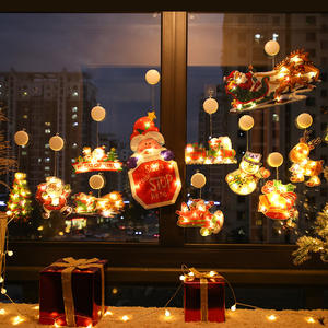 Ornement de Noël en PVC personnalisé avec LED Décoration de fenêtre IP65 Ventouse <span class=keywords><strong>Lanterne</strong></span> Bonhomme de neige Cloche de renne Boîte à piles Suspendue Noël - Product Image 6