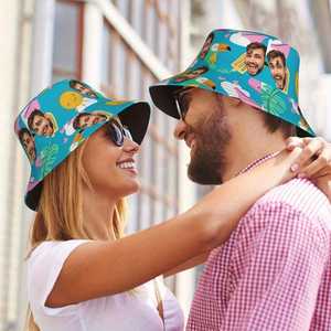 Chapeau de pêcheur personnalisable et amusant, design feuille dessinée à la main, chapeau bob personnalisé avec photo pour hommes et femmes, usage quotidien - Product Image 6