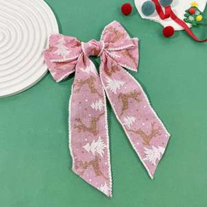 Barrettes à <span class=keywords><strong>cheveux</strong></span> faites à la main en forme de cerf <span class=keywords><strong>doré</strong></span> et nœud en cristal, collection de Noël, pour femmes, accessoires de fête élégants et raffinés - Product Image 2