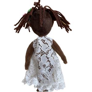 Poupée de chiffon en peluche pour fille, nounours doux, avec cheveux et robe jaunes, peluche personnalisée, cadeaux pour filles - Product Image 2