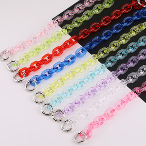 Cadena acrílica con hebilla para bolsos DIY, cadena cruzada, anillo abierto en forma de U, material de joyería, pequeños accesorios, resina plástica colorida - Product Image 1