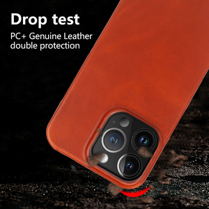 Cuir véritable pour <span class=keywords><strong>iPhone</strong></span> <span class=keywords><strong>11</strong></span> 12 13 14 15 16 17 Pro Max Case 17 Air Oil Wax Pattern Anti slip and Anti Drop Leather <span class=keywords><strong>iPhone</strong></span> Case - Product Image 2