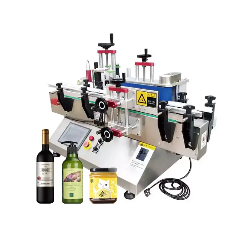 Tischplatte runde kleine halbautomatische Etikettiermaschine runde quadratische flasche kosmetik wein getränk glasflaschen etikettiermaschine