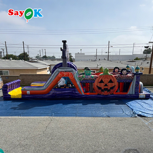 Sayok, carrera de obstáculos inflable de calabaza de Halloween, casa hinchable, Castillo de salto, carrera de obstáculos inflable de fantasmas para niños - Product Image 1