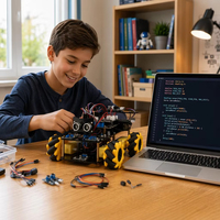 Kit de Voiture Robot Éducatif ACEBOTT à Commande Vocale pour l'Apprentissage des Enfants, Kit de Codage DIY ESP32 4WD Robot Suiveur de Ligne pour Arduino