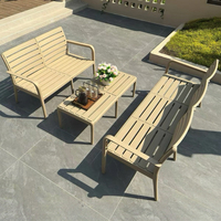 Ensemble de canapés modulaires en PP pour l'extérieur, canapé de jardin imperméable et résistant au soleil avec table basse pour villa, B&B, parc, balcon