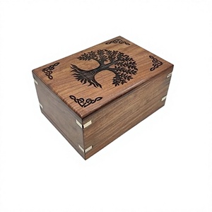 Sculpture à la main Arbre de vie Urne funéraire en palissandre pour cendres humaines Urnes funéraires en bois - Product Image 1