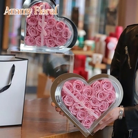 2025yearsAM-PFF19 Ammy Kotak Bunga Mawar Bentuk Hati Hari Valentine, Mawar Asli Awet Selamanya untuk Ibu Terbaik