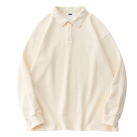 Shinesia OEM – Nouveau T-shirt tricoté unisexe à manches longues et col en V, coupe classique, couleur unie, personnalisable pour homme, haute qualité, anti-boulochage, 280g