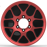 Rueda forjada de 17 pulgadas, diseño fresco de contraste negro-rojo, modelo más vendido, compensación ET0, admite personalización