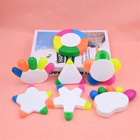 3/5 en 1 coloré multi-forme doigt étoile Fluorescent forme marqueur stylo surligneur stylos pour Promotion avec logo pour planificateur