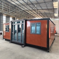 Prix usine Conteneur extensible préfabriqué 40ft 20ft, Mini-hôtel, Bungalow, Maison, Villa avec Salle de bain, Cuisine, Design moderne