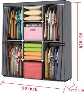 Portable DIY Black Closet <b>Wardrobe</b> <b>Large</b> Capacity for Home Use Non-Woven Fabric Clothes Organizer for Bedroom Factory Price - Product Image 3