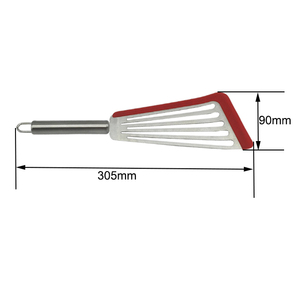 Stainless Steel <strong>Fish</strong> <strong>Spatula</strong> with Silicone Top Soft Edge Slotted Turner Sustainable for Home Kitchen Cooking - Product Image 3