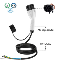 Ev Câble de charge 3 phases 16A 11kw Type 2 Câble de chargeur de voiture électrique avec 5 mètres de longueur
