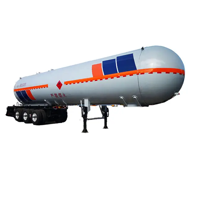 अच्छी कीमत तरलीकृत गैस टैंक सेमी ट्रेलर 61.9 सीबीएम एलपीजी परिवहन ट्रक सेमी ट्रेलर 3 एक्सल
