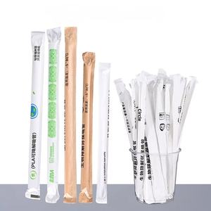 Offre Spéciale emballé individuellement 190mm 210mm 230mm 250mm pailles PLA jetables paille biodégradable pour thé Boba - Product Image 1
