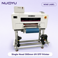 Nouvelle imprimante UV DTF format A3 30 cm pour étiquettes de bouteilles de vin, machine de transfert d'autocollants à tête unique, encre blanche haute opacité, CE RoHS