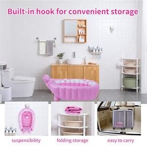 Inflatable Baby Bathtub Foldable Rabbit Design Infant <b>Shower</b> Tub with <b>Hook</b> for Newborn Toddler - Product Image 5