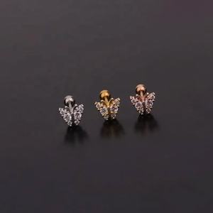 <span class=keywords><strong>Piercing</strong></span> d'oreille en acier inoxydable doré avec zircon cubique, forme papillon, étoile, satellite, barre longue incurvée, pour cartilage, tragus, <span class=keywords><strong>orbital</strong></span>, helix, cadeau, 3 couleurs - Product Image 6